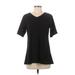 Isaac Mizrahi LIVE! Short Sleeve Blouse: Black Tops - Women's Size X-Small