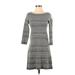 American Eagle Outfitters Casual Dress - A-Line: Gray Aztec or Tribal Print Dresses - Women's Size Small