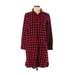 Madewell Casual Dress - Mini High Neck 3/4 sleeves: Red Print Dresses - Women's Size X-Small