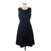 Elie Tahari Casual Dress - A-Line: Black Solid Dresses - Women's Size 8