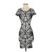 Parker Casual Dress - Bodycon: Gray Damask Dresses - Women's Size X-Small