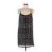 Renee C. Casual Dress - Mini Scoop Neck Sleeveless: Black Chevron/Herringbone Dresses - Women's Size Medium