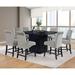 A&J Homes Studio Pedestal Dining Set in Gray & Black Wood/Upholstered in Black/Brown | 37 H x 53.9 W x 53.9 D in | Wayfair C-10WF2068-S5