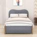 Red Barrel Studio® Platform Bed w/ Wood Supporting & Twin Size Trundle Wood & Upholstered/ in Gray | 44 H x 55 W x 79 D in | Wayfair