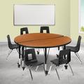 Flash Furniture Mobile Mobile 47.5" Circle Wave Flexible Laminate Activity Table Set w/ 14" Student Stack Chairs Laminate/Metal | Wayfair