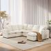 White Reclining Sectional - Latitude Run® 110*84" Modern U Shape Modular Sofa, 7 Seat Chenille Sectional Couch Set w/ 2 Pillows Included | Wayfair