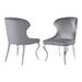 House of Hampton® Jentree Wingback Side Chair in Chrome & Gray Wood/Upholstered/Velvet in Brown/Gray | 37.25 H x 21.1 W x 24.9 D in | Wayfair