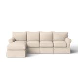 Multi Color Sectional - Birch Lane™ Bircham Slipcovered Sectional w/ Sleeper Sofa Upholstery/Cotton | Wayfair 7CA8740AA2DD4FB4A80B5CE53F4B2395