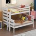 Harriet Bee Shauna Wood Twin XL over Queen Bunk Bed w/ Ladder in White | 60.6 H x 65 W x 84 D in | Wayfair B00DDB26BE1C406E9FAF22829CE1C505