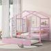 Harper Orchard Macsen House Beds Bed Wood in Pink | 68.5 H x 41.5 W x 79.1 D in | Wayfair 0DEDC2C40B3C4E3C8959B66C9DB9BAAC