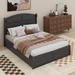 Red Barrel Studio® Wood Queen Size Platform Bed Wood in Brown/Gray | Wayfair F60B1FE7BC59403DA1BB84D5C82ECF88