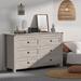 Gracie Oaks Vozelle 6 - Drawer Dresser Wood in Brown/Gray | 31.25 H x 54 W x 15.75 D in | Wayfair 36A6F8EB521340648DEE38E2B6516992