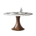 Orren Ellis Italian light luxury rock plate round dining table Wood in Brown | 29.5 H x 47.2 W x 47.2 D in | Wayfair