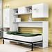 Latitude Run® Raffles Twin Size Murphy Bed w/ Desk, Wardrobe & Drawers Wood in Brown/White | 70 H x 43 W x 102 D in | Wayfair