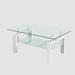 Wrought Studio™ Tempered Black Glass Coffee Table-17.32" H x 39.37" W x 23.62" D Glass/Metal in White | 17.32 H x 39.37 W x 23.62 D in | Wayfair