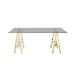 Everly Quinn Justn Dining Table Glass/Metal in White/Yellow/Black | 36" W x 71" L | Wayfair 2936868CC03F4C01AD293B5420F68C54