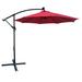 Arlmont & Co. Wetumka 120" Lighted Market Umbrella w/ Crank Lift Counter Weights Included Metal in Red | 102 H x 120 W x 120 D in | Wayfair