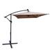 Arlmont & Co. Tabron 78" x 120" Rectangular Lighted Market Umbrella w/ Crank Lift Counter Weights Included in Brown | Wayfair