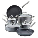 Circulon Elementum Hard Anodized Nonstick Cookware Pots & Pans Set, 10 Piece Non Stick/Aluminum in Gray | Wayfair 84761