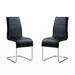 Brayden Studio® Hux Metal Back Cantilever Chair Dining Chair Faux Leather/Upholstered/Metal in Black | 38 H x 17 W x 22 D in | Wayfair