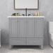 Winston Porter Draco 36" Single Bathroom Vanity w/ Resin Top Wood/Plastic in Gray | 34 H x 36 W x 18 D in | Wayfair