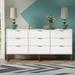 Mercer41 Senga 9 - Drawer 59.1"W Dresser Wood in White | 28.9 H x 59.1 W x 13.4 D in | Wayfair F7E86F05FFB14C5EBB88609118FC40CE