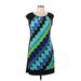 London Times Casual Dress - Mini Scoop Neck Sleeveless: Blue Dresses - Women's Size 10