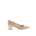 Sole Society Heels: Slip On Chunky Heel Work Ivory Solid Shoes - Women's Size 9 - Pointed Toe