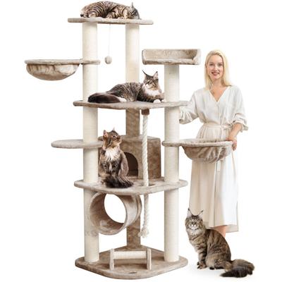 Happypet - Großer Kratzbaum Stabil 'Parker' 171 cm - 11 cm Stämme, Haus & Spieltunnel, Große Image