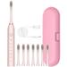 EQWLJWE Sonic Electric Toothbrush for Adults High Power Rechargeable Toothbrushes with 7 Brush Heads Toothbrush Box 6 Cleaning Modes Build in Smart Timer Smart Toothbrush Valentines Day Gift Pink