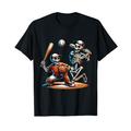 Lustiges Skeleton-Baseball-Halloween T-Shirt