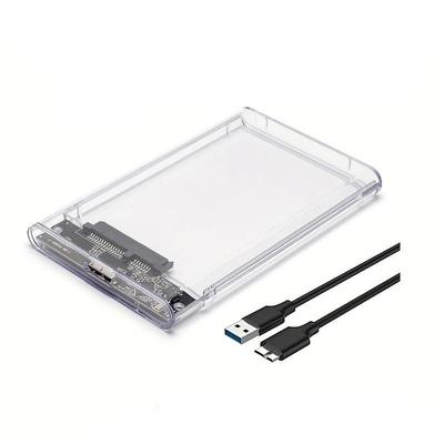 Hard Drive Enclosure 2.5 USB 3.0 SATA Case Transparent External Caddy HDD SSD