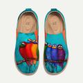 Women's Sneakers Flats Slip-Ons Print Shoes Slip-on Sneakers Daily Travel Bird Painting Flat Heel Vacation Casual Comfort Canvas Loafer Light Red Blue Green