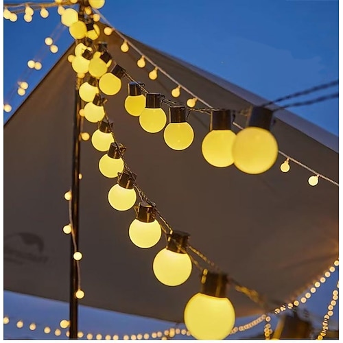 Outdoor-Camping-Lampenkette große Birnen 5m-20leds 6.5m-30leds wasserdichte Anti-Crush-LED-Glühlampen Hinterhof Garten Veranda dekorative Zeltlicht Terrassenlampe Image