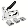 1pc, 3 In 1 Heavy Duty Staple Gun Kit With 600 Staples, Upholstery Stapler For Fixing Material, Decoration, Carpentry, Furniture, Doors And Windows