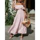 Women's White Dress Casual Dress Swing Dress Long Dress Maxi Dress Lace Ruffle Date Vacation Streetwear A Line Off Shoulder Short Sleeve Black White Pink Color