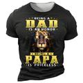 Being a Dad Is an Honor Lion Daily Designer Retro Vintage Men's 3D Print T shirt Tee Sports Outdoor Holiday Going out T shirt Black Dark Green Army Green Short Sleeve Crew Neck Shirt Summer Clothing