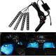 4PCs Car RGB LED Interior Strip Lights Car Styling Decorative Light With Music Sound Remote Control Atmosphere Lamps Under Dash Foot Lamp USB/Car Plug Charger 12V/5V