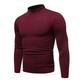 Men's Pullover Sweater Jumper Knit Sweater Ribbed Knit Regular Knitted Plain Mock Neck Basic Keep Warm Daily Wear Going out Clothing Apparel Fall Winter Wine Black M L XL