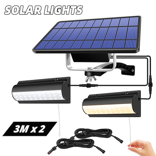 LED Außenwandleuchte Solarlampen Solarleuchte Außenpendelleuchte Automatischer Sensorschalter Doppelkopf-Gartenleuchten für Gärten, Innenhöfe usw. Image