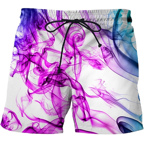 Herren Grafik Optische Täuschung Abstrakt Badehosen Badeshorts Boardshorts Mittlere Taille Mode Hawaiianisch Boho Lässig Täglich Ferien Kordelzug Elastischer Bund 3D-Druck Designer Bekleidung Image