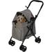 Pet Stroller Foldable for Medium Dogs Cats with Four Wheels Storage Pocket Portable Steel Frame Jogging Travel Carrier Cage