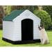 CL.HPAHKL Plastic Dog House Outdoor Indoor Durable Doghouse for Small Medium Dogs Waterproof Puppy Shelter Insulated Dog Houses with Elevated Floor and Air Vents(Green 34inch)