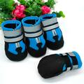 4pcs Waterproof Dog Shoes Warm Fleece Padded Winter Rain Snow Boots Reflective