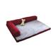 70cm Removable Pet Bed Dog Sofa Warm Pet Corner Couch Solid Color Corduroy Pet Cushion Supplies for Cats Dog (Red Size M)