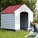 CL.HPAHKL Plastic Dog House Outdoor Indoor Durable Doghouse for Small Medium Large Dogs Waterproof Pet House Insulated Large Dog Houses with Elevated Floor and Air Vents(Red 41inch)