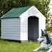 CL.HPAHKL Plastic Dog House Outdoor Indoor Durable Doghouse for Small Medium Large Dogs Waterproof Pet House Insulated Large Dog Houses with Elevated Floor and Air Vents(Green 41inch)