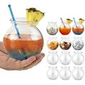 Small Round Plastic Fish Bowls for Parties (12 Pack) 16 oz Clear Mini Drink Bowl Shatterproof Fishbowl Glasses for Drinks Centerpieces Decorations Goldfish Pond Carnival Game Centerpiece Vases