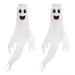 2 Pcs 47 Halloween Ghost Windsocks with LED Hanging Light Windsock Flags Ghost Windsock Decorations for Front Yard Patio Lawn Garden Party