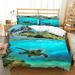 Comforter Cover Set with Pillowcase Bedding Covers Sea Turtle Painting Duvet Cover Sets King (90 x104 )